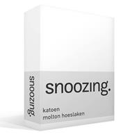 Snoozing - Katoen - Molton - Hoeslaken - Eenpersoons - 100x200 - Wit