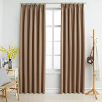 Gardine Verdunkelungsvorhänge mit Haken 2 Stk Taupe 140x245cm, vidaXL