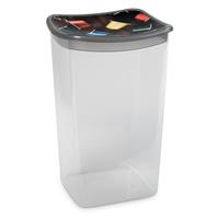 Koffiecups Plastic Bewaarbakje Transparant/grijs - 1,9 Liter - 13 X 11 X 19 Cm - Bewaarbakjes/voorraadbakjes
