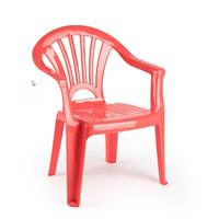 4x Stuks Kinder Stoelen 50 Cm - Koraal Rood - Tuinmeubelen - Kunststof Binnen/buitenstoelen Voor Kinderen