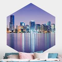 Klebefieber Hexagon Fototapete selbstklebend Purple Miami Beach