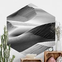 Klebefieber Hexagon Fototapete selbstklebend Wellenmuster im Wüstensand