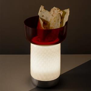 Artemide Bontà tafellamp met kom LED oplaadbaar rood