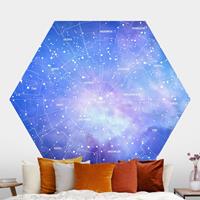 Hexagon Fototapete selbstklebend Sternbild Himmelkarte