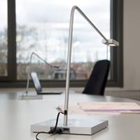 GLamOX LED-Schreibtischlampe Ninety mit Fuß in Silbergrau