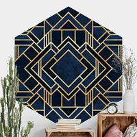 Klebefieber Hexagon Mustertapete selbstklebend Art Deco Gold