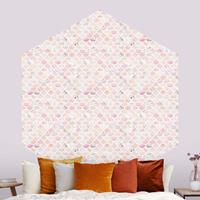 Klebefieber Hexagon Fototapete selbstklebend Marmor Muster Rosé