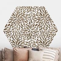 Klebefieber Hexagon Mustertapete selbstklebend Natürliches Muster Blumen in Braun