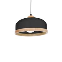 EULUNA Hanglamp Studio met houtdecor 1-lamp zwart