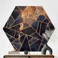 Klebefieber Hexagon Mustertapete selbstklebend Onyx mit Gold