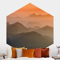 Klebefieber Hexagon Fototapete selbstklebend Blick von der Zugspitze