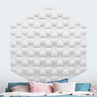 Klebefieber Hexagon Fototapete selbstklebend Blütenmuster in 3D