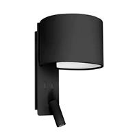 FARO BARCELONA Wandleuchte Fold mit LED-Leseleuchte, schwarz