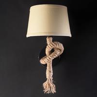 Euluna Wandlamp Corda met stoffen kap en touwdecoratie