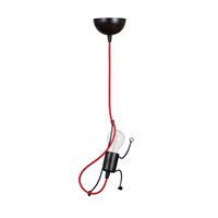 Euluna Hanglamp Bobi 1 in zwart, kabel rood, 1-lamp