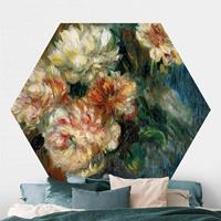 Klebefieber Hexagon Fototapete selbstklebend Auguste Renoir - Vase Pfingstrosen