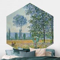 Klebefieber Hexagon Fototapete selbstklebend Claude Monet - Felder im Frühling