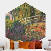 Klebefieber Hexagon Fototapete selbstklebend Claude Monet - Japanische Brücke im Garten von Giverny
