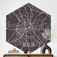 Klebefieber Hexagon Fototapete selbstklebend Stadtplan Berlin - Retro