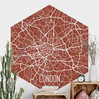 Klebefieber Hexagon Fototapete selbstklebend Stadtplan London - Retro