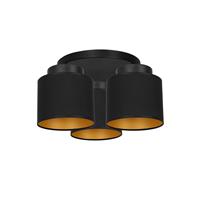 Euluna Plafondlamp Soho in zwart/goud, 3-lamps