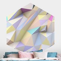 Klebefieber Hexagon Fototapete selbstklebend Geometrische Pastell Dreiecke in 3D