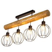 Euluna Plafondlamp Karou, 4-lamps, bruin gebeitst