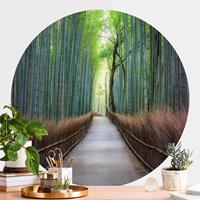 Klebefieber Runde Tapete selbstklebend Der Weg durch den Bambus