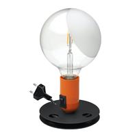 Flos Lampadina LED-Tischlampe orange, Fuß schwarz