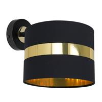 EULUNA Wandlamp Palmira met stoffen kap, zwart/goud