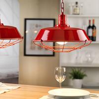 Euluna Hanglamp Grill van metaal met rooster, rood