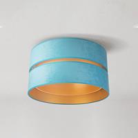EULUNA Plafondlamp Duo van textiel, turquoise/goud