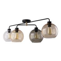 Euluna Plafondlamp Cubus 4-lamps helder/barnsteen/grijs