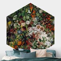 Klebefieber Hexagon Fototapete selbstklebend Gustave Courbet - Blumenstrauß in Vase