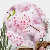 Klebefieber Runde Tapete selbstklebend Japanische Kirschblüten