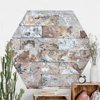 Klebefieber Hexagon Fototapete selbstklebend Naturmarmor Steinwand