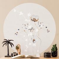 Klebefieber Runde Tapete selbstklebend Japanisches Ikebana