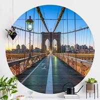 Klebefieber Runde Tapete selbstklebend Morgenblick von der Brooklyn Bridge