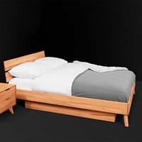 Holz Einzelbett aus Kernbuche Massivholz Bettkasten