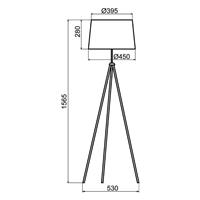 Aluminor Tropic vloerlamp zwart, kabel geel