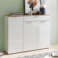 Sideboard VICTORIA-01 Hochglanz weiß, Navarra Eiche, B x H x T 135 x 105 x 40 cm