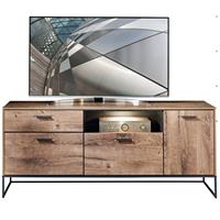 TV-Sideboard im Industrial Design in Haveleiche Cognac mit graphit MINNEAPOLIS-55 inkl. LED-Beleuchtung B/H/T ca: 175/75/48 cm