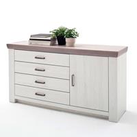 Sideboard BENIN-05 Esszimmer Schrank aus MDF in Pinie Aurelio & Eiche Nelson Nb., - B/H/T: 160/83/45cm