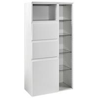 Midischrank COMO-03, Hochglanz weiß, B x H x T ca.: 65 x 130 x 35cm