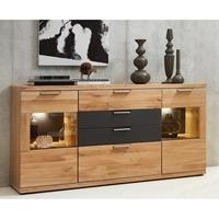 Sideboard inkl. LED-Beleuchtung BOZEN-36 Wildeiche Bianco Massivholz Fronten B/H/T 165x94x42cm