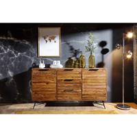 Design Sideboard Sheesham Massiv Holz, Industrial-Design B/H/T ca. 160/88/40cm