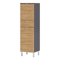 Badezimmer Midischrank MACUL-01 in Graphit & Grandson-Eiche-Nb. - BxHxT ca. 34x120x34cm