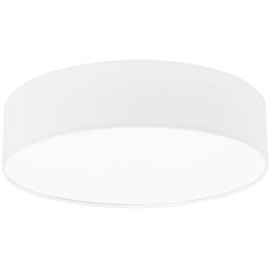 EGLO Decken Leuchte Wohn Ess Zimmer Beleuchtung E27 Stoff Strahler weiß Lampe rund  32891