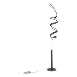 QAZQA LED Vloerlamp twisted fl - Zwart - Design - D 230mm