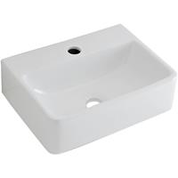 HUDSON REED Aufsatzwaschbecken Exton - Moderne Waschschale aus Keramik in Weiß Rechteckig 400MM Breite - Waschbecken Waschtisch - 